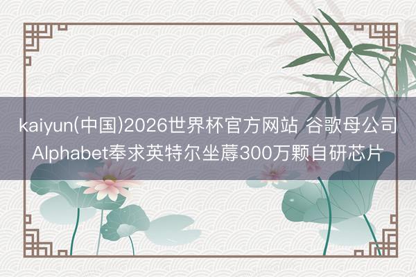 kaiyun(中国)2026世界杯官方网站 谷歌母公司Alphabet奉求英特尔坐蓐300万颗自研芯片